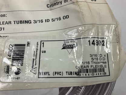 Auveco 14802 Clear Tubing 3/16'' Inside Diameter 5/16'' Outside Diameter, 100 Feet