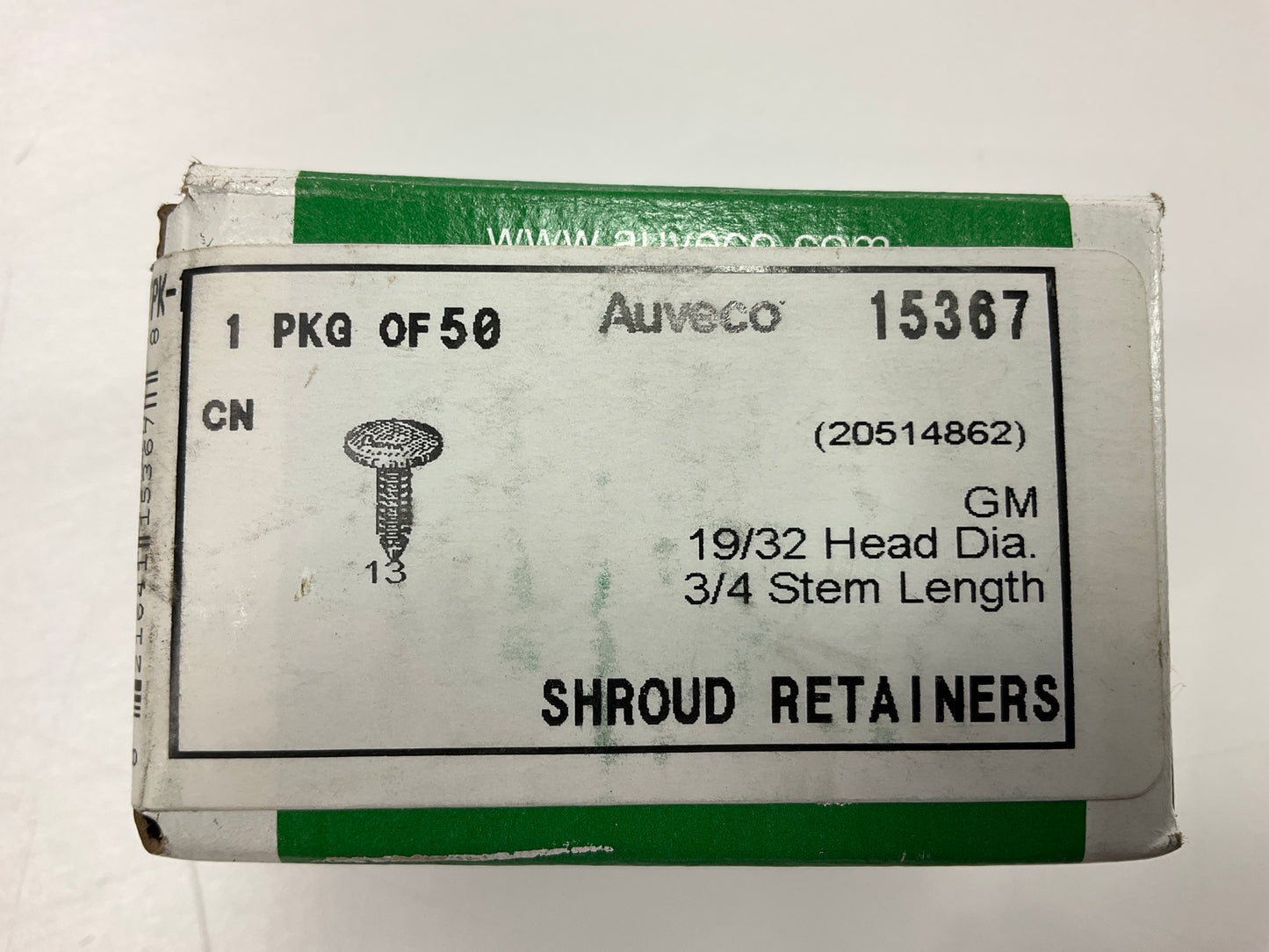 Auveco 15367 Shroud Vent Grille To Panel Retainer Qty 50