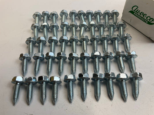 (50) Auveco 16826  M6-1.0 X 20 Zinc Slotted Hex Washer Head License Plate Screw