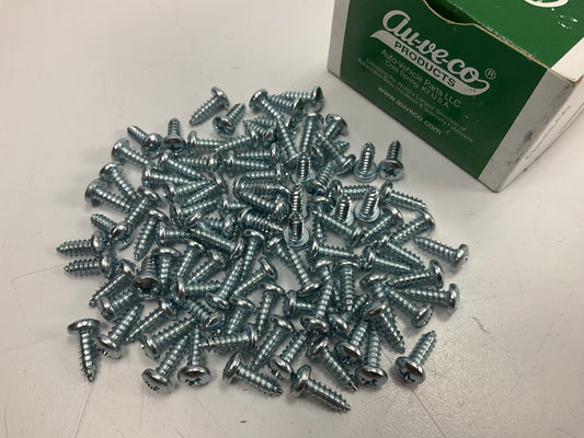 Auveco 1940 #8 X 1/2  Phillips Pan Head Tapping Screws, Plated Zinc, 100 Pack