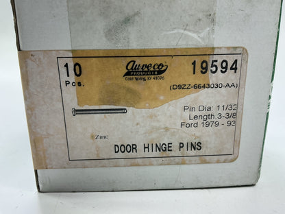 (10) Auveco 19594 Door Hinge Pin Pin Diameter: 11/32'' Length Under Head: 3-3/8''
