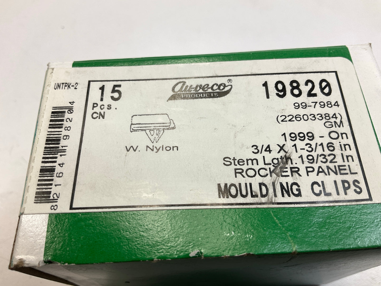 (15) Auveco 19820 Exterior Rocker Panel Molding Clip Retainer