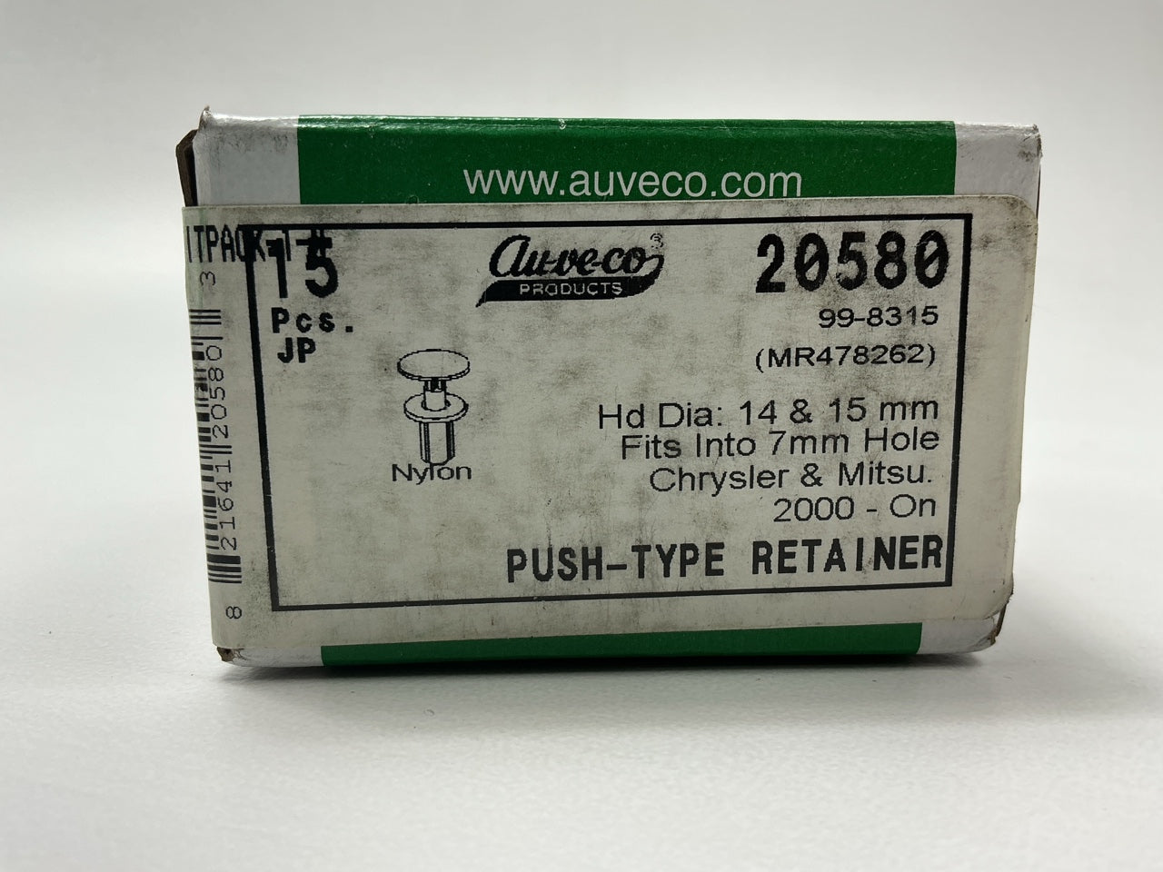 (15) Auveco 20580 Bumper Cover & Garnish Clips