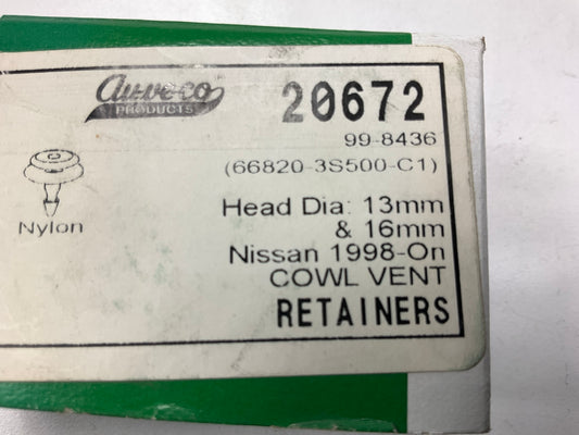 Auveco 20672 Cowl Vent Retainers Clip Qty 25