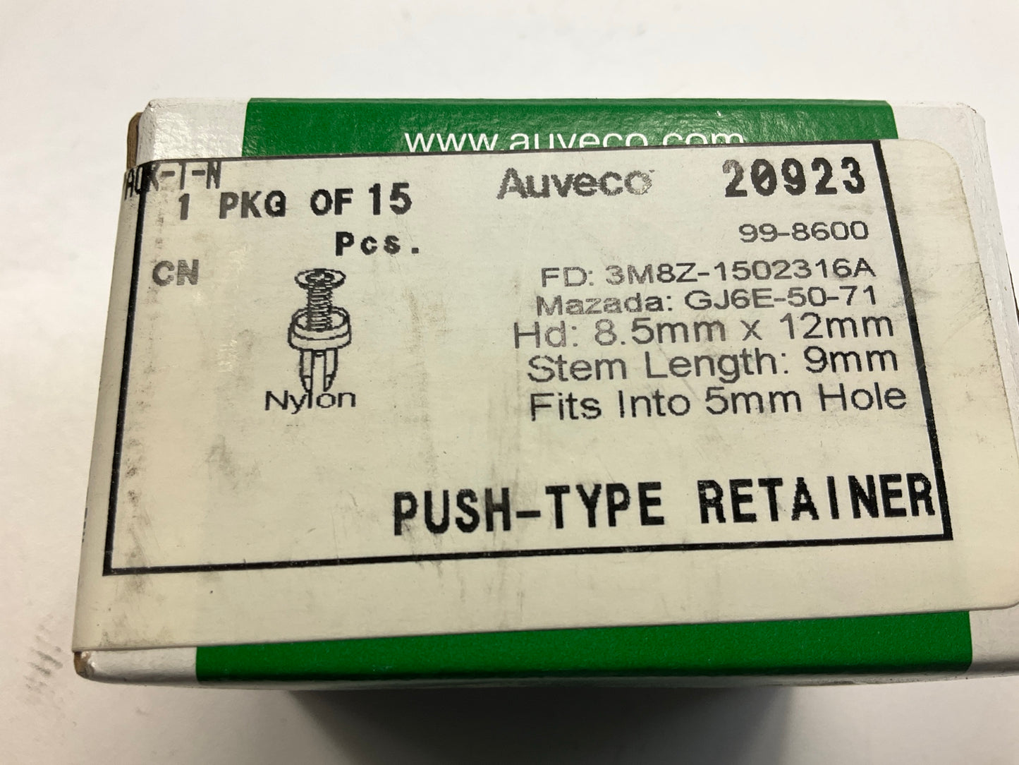 (15) Auveco 20923 Cowl Vent Clip Push Type Retainer Fit  5mm Hole