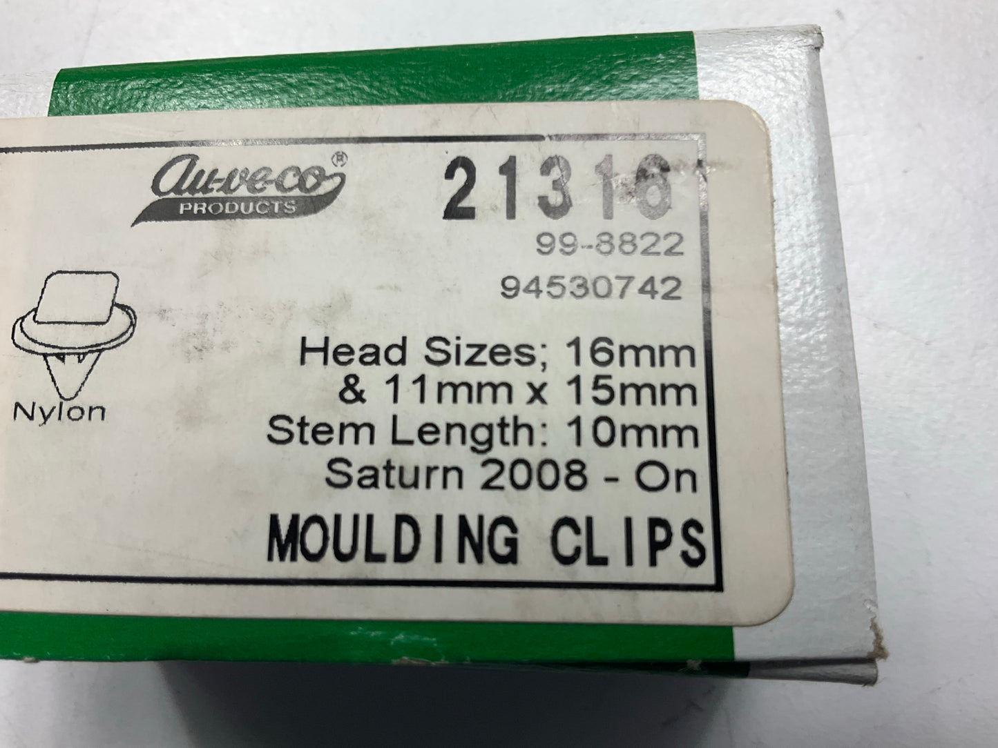 (17) Auveco 21316 Wheel,Side & Bumper Moulding Clip