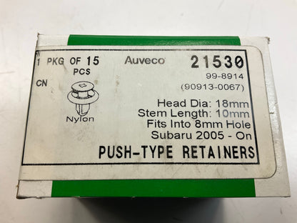 (15) Auveco 21530 Engine Cover And Fender Liner Clips