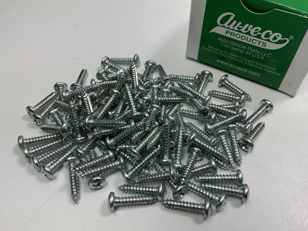 Auveco 2365 #8 X 3/4'' Phillips Pan Head Tapping Screws, Zinc Plated, Pack Of 100