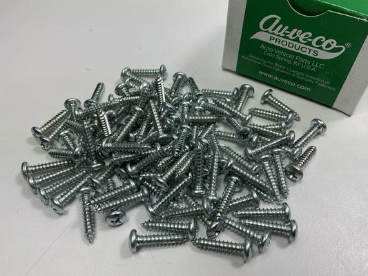 Auveco 2365 #8 X 3/4'' Phillips Pan Head Tapping Screws, Zinc Plated, Pack Of 100