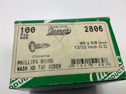 Auveco 2806 Tapping Screw #8 X 5/8'' Phillips Washer Head Qty 100