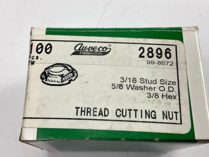 Auveco 2896 Thread Cutting Nut 3/16 Stud Size 3/8 Hex Qty 100