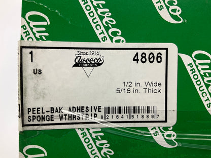 Auveco 4806 Peel-Bak Neoprene Weatherstrip Seal 1/2'' Wide, 5/16'' Thick, 10' Long