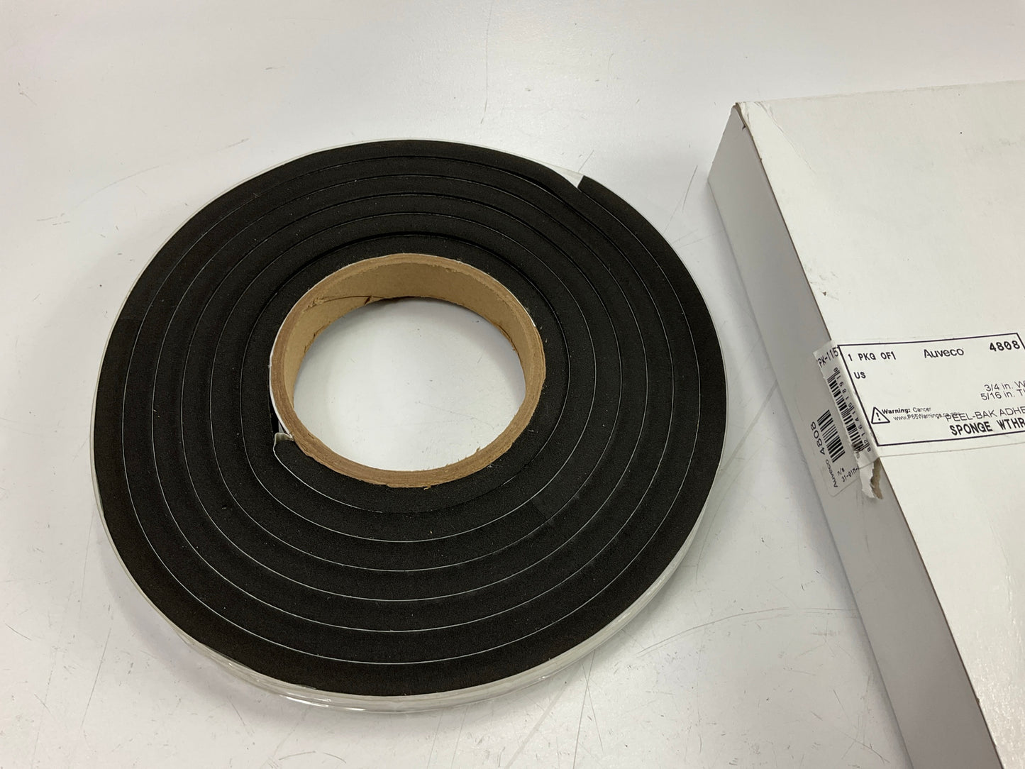 Auveco 4808 Adhesive Neoprene Sponge Weatherstrip Strip 3/4'' W, 5/16'' T, 10' L