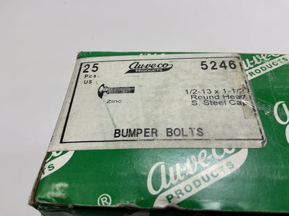 25 Pcs - Auveco 5246 Stainless Steel Bumper Bolts 1/2-13 X 1-1/2 Round Head