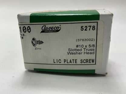 Auveco 5278 #10 X 5/8'' Slotted Truss Washer Head License Plate Screw Qty 100