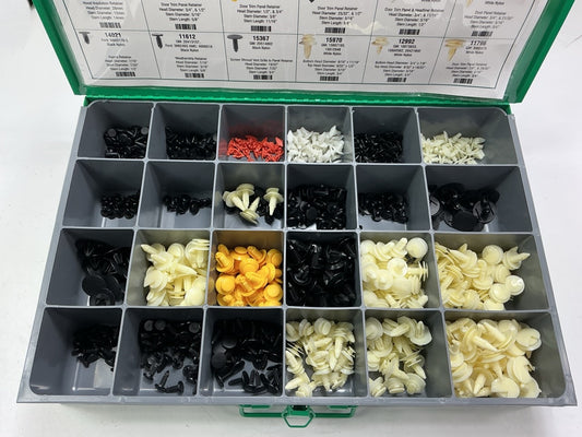 Auveco 6601BHM Large Metal Drawer 2-96 Retainer Clips Assortment, 840 Pieces