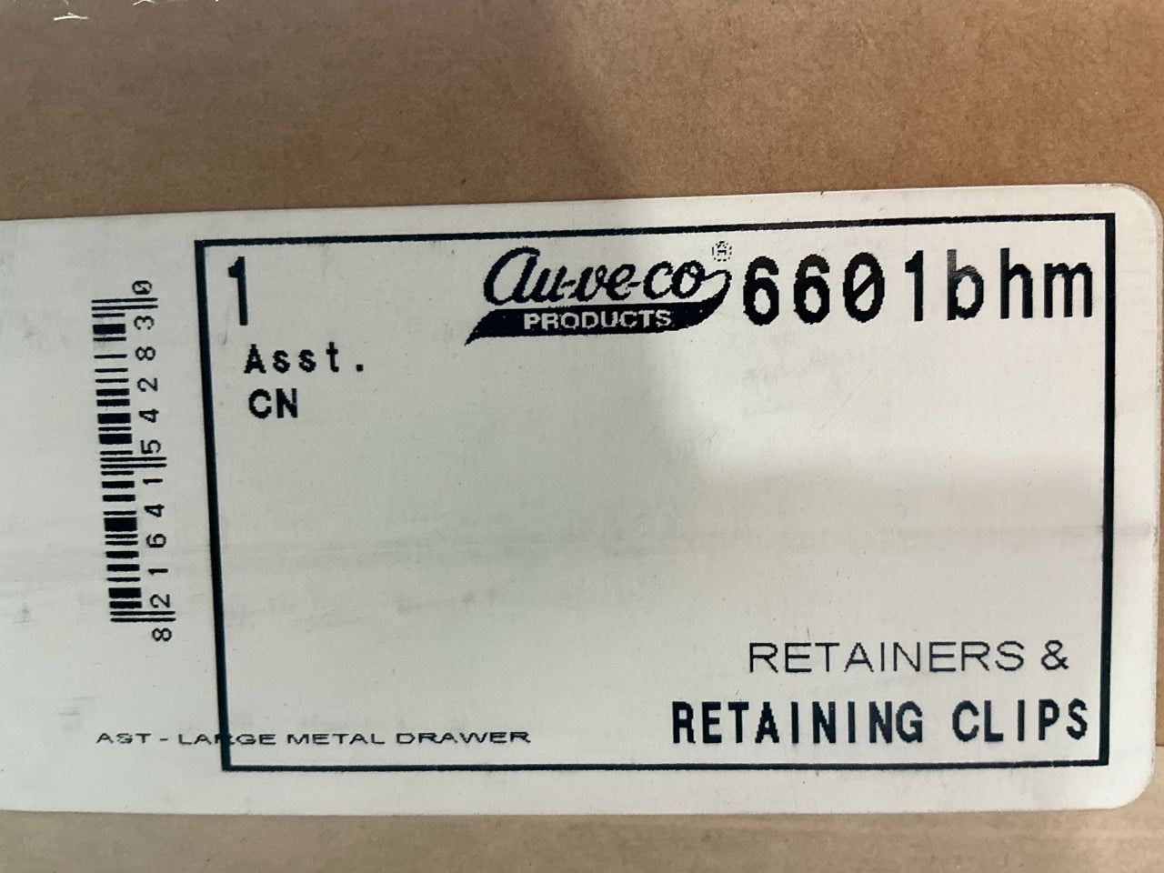 Auveco 6601BHM Large Metal Drawer 2-96 Retainer Clips Assortment, 840 Pieces