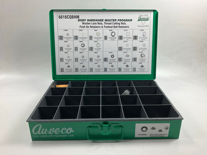 Auveco 6616CQBHM Push-On Retainer, Thread Cutting, Washer Lock Nuts Assortment