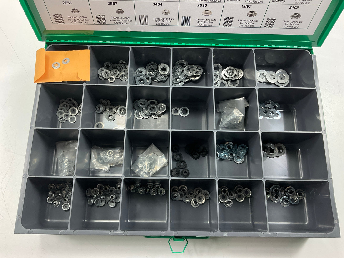 Auveco 6616CQBHM Push-On Retainer, Thread Cutting, Washer Lock Nuts Assortment