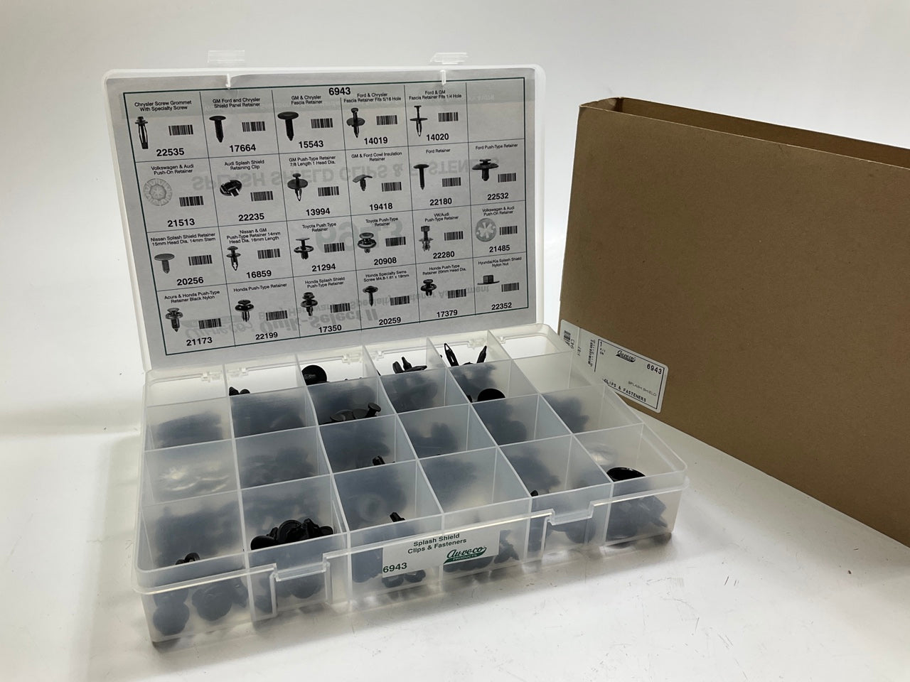 Auveco 6943 Splash Shield Clips & Fasteners Kit - 185 Pcs