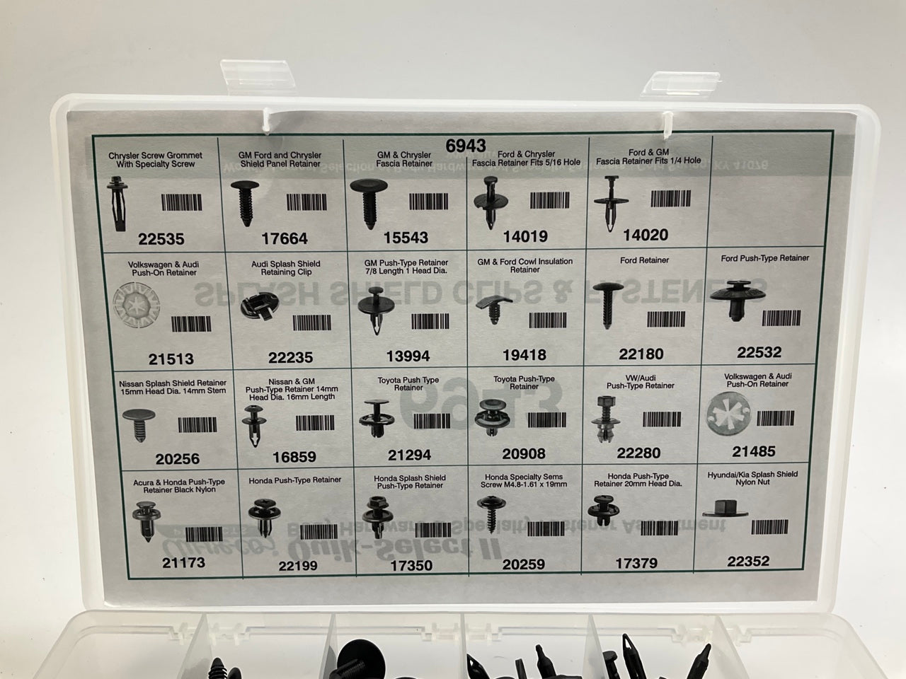 Auveco 6943 Splash Shield Clips & Fasteners Kit - 185 Pcs