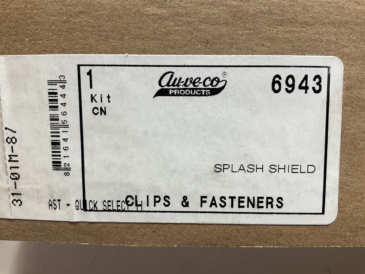 Auveco 6943 Splash Shield Clips & Fasteners Kit - 185 Pcs