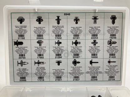 Auveco 6946 Engine Cover Fastener Retainer Clip Assortment Pack, 250 Pcs