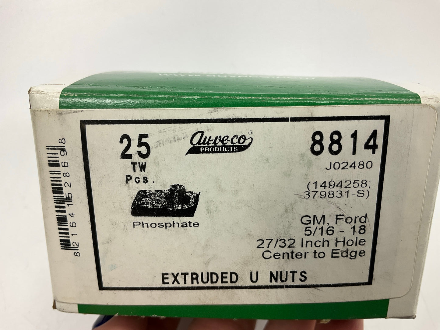 Auveco 8814 Extruded U-Nut 5/16-18 Screw 27/32'' Hole To Edge Qty 25