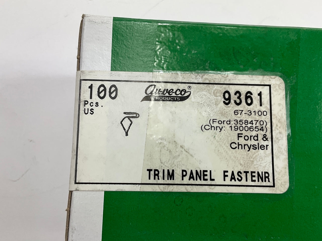 Auveco 9361 Door Trim Panel Fas Tener For Ford & Chrysler Qty 100