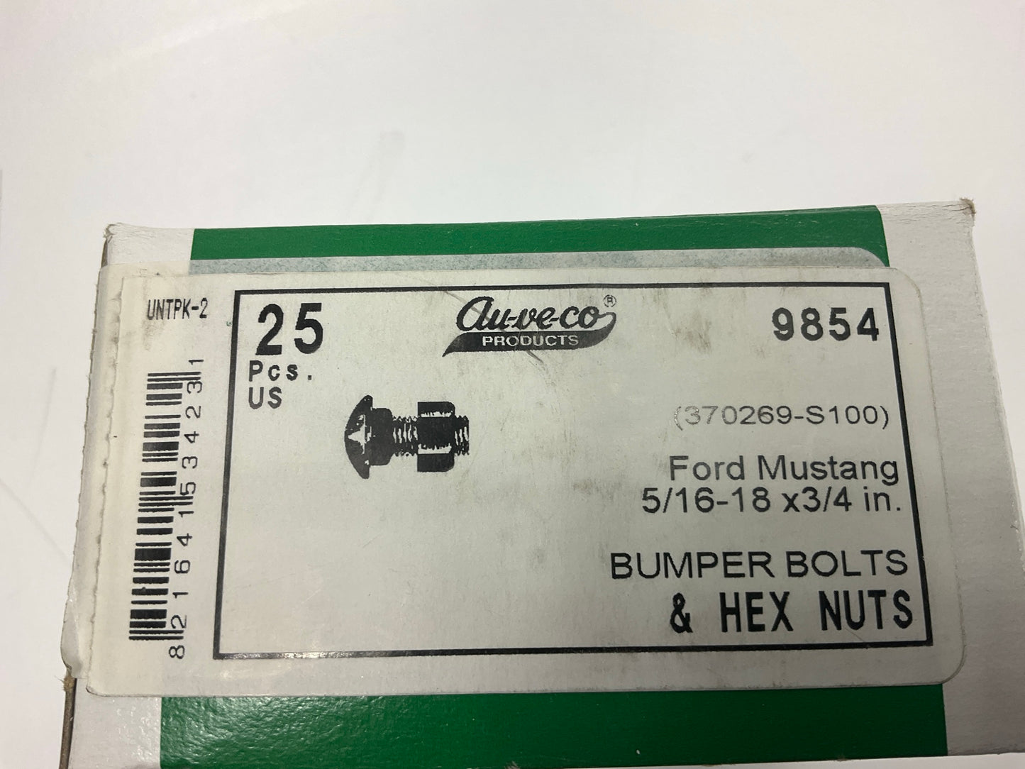 Auveco 9854 Bumper Stainless Bolts & Hex Nuts, Ford, 5/16-18 X 3/4'', 25 Pack