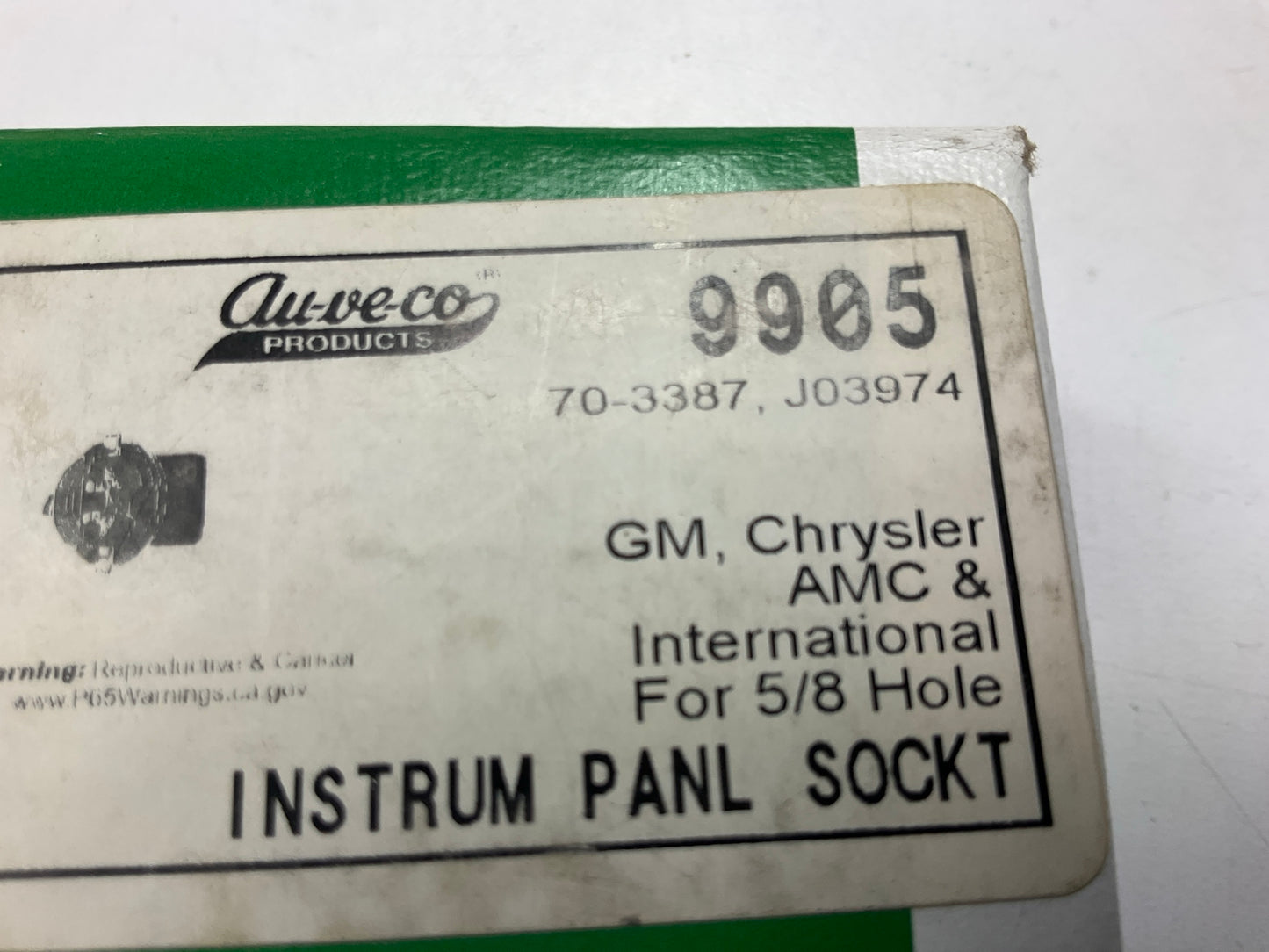 (10) Auveco 9905 Instrument Panel Lamp Sockets 5/8'' Hole