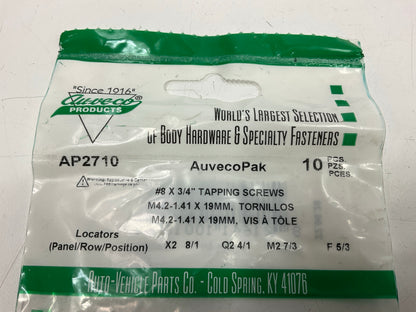 Auveco AO2710 Phillips Oval Head #8 X 3/4'' Tapping Screws Qty 110