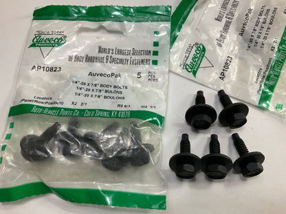 (10) Auveco AP10823 Hex Head SEMS Bolt Screw, Dog Point, 1/4-20 X 7/8'', 7/16 Hex