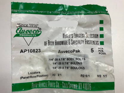 Auveco AP10823 Hex Head Sems Bolts W/Dog Point 1/4''-20 X 7/8'' 7/16'' Hex Qty 70