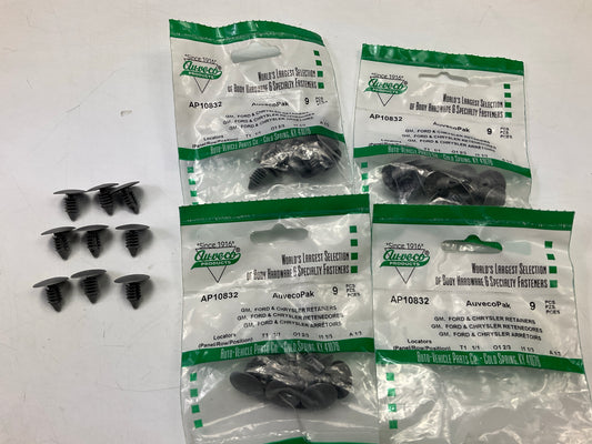 (36) Aucveo AP10832 Fender & Bumper Shield Retainer Clips For Chrysler, GM, Ford