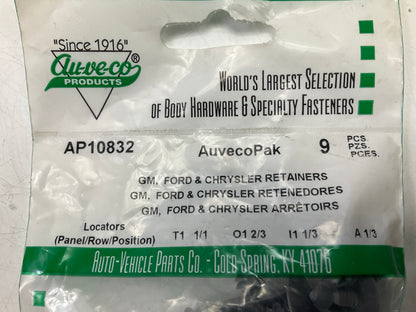 (36) Aucveo AP10832 Fender & Bumper Shield Retainer Clips For Chrysler, GM, Ford