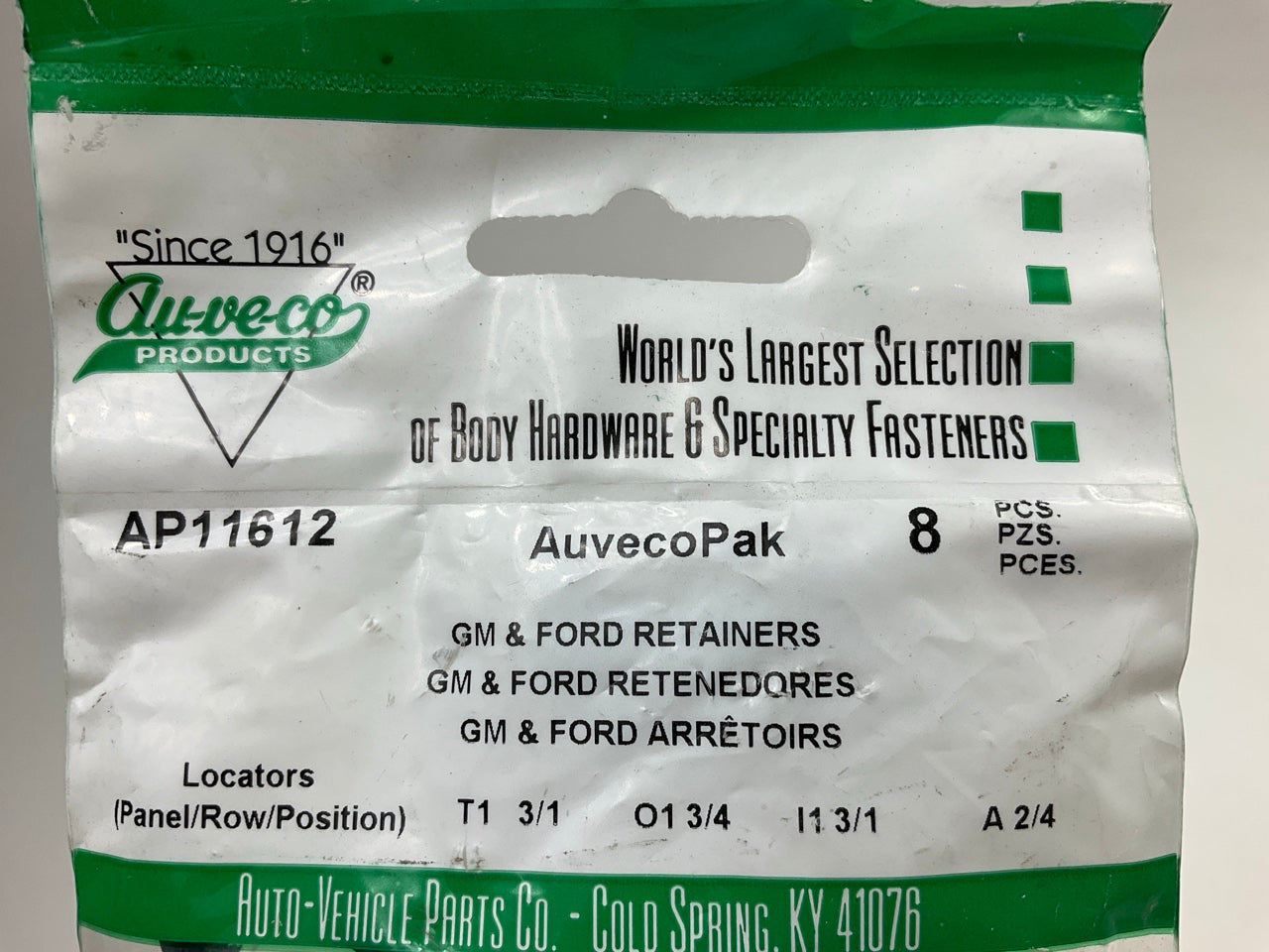 Auveco AP11612 Weath Er Strip Fastener For GM, Ford &  AMC Qty 32