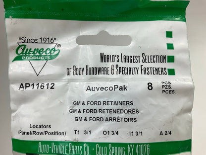 Auveco AP11612 Weath Er Strip Fastener For GM, Ford &  AMC Qty 32