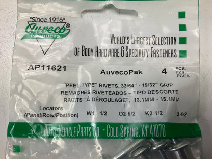 Auveco AP11621 Peel Type Rivet, 1/4'' Shank, Grip: 33/64'' - 19/32''  Qty 144