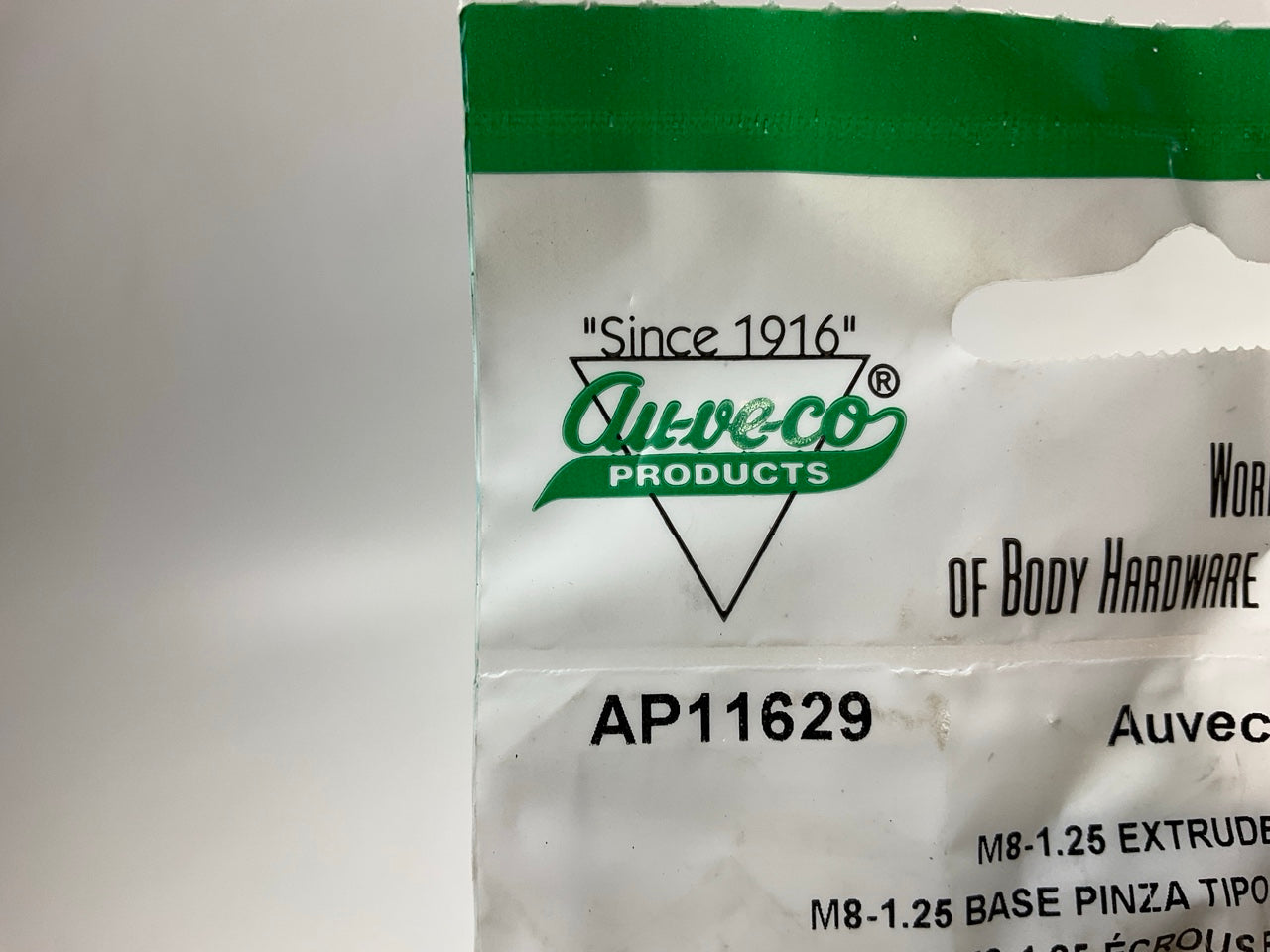 (16) Auveco AP11629 M8-1.25 Screw Size Extruded U Nut Panel Range .80mm-4.00mm