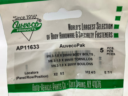 Auveco AP11633 6.3-1.0 X 20Mm Hex Hd Sems 17Mm Wash O.D. Qty 39