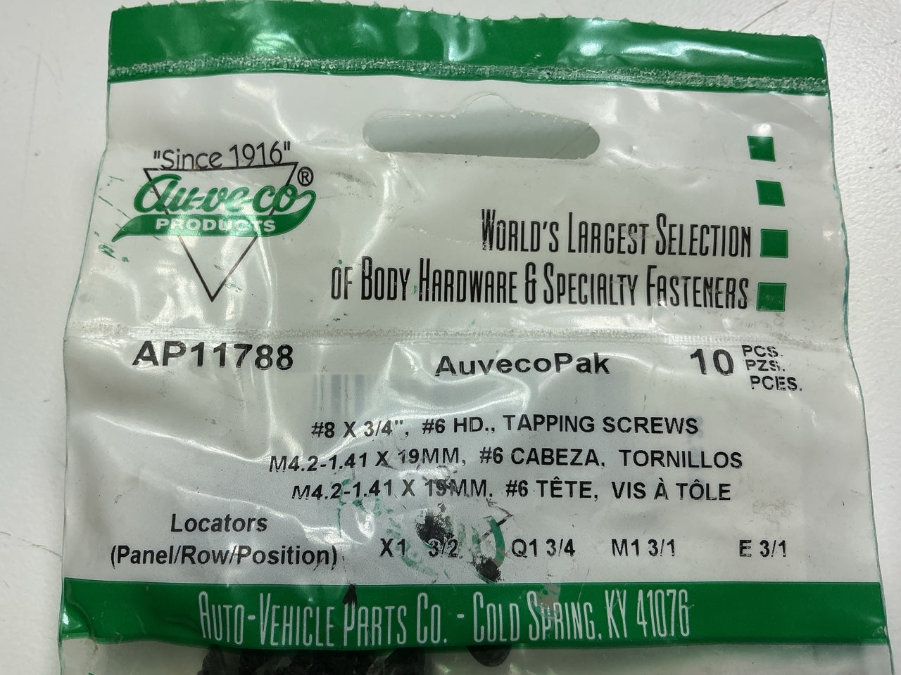Auveco AP11788 Phillips Oval Head Sems Tap Ping Screws Qty 40