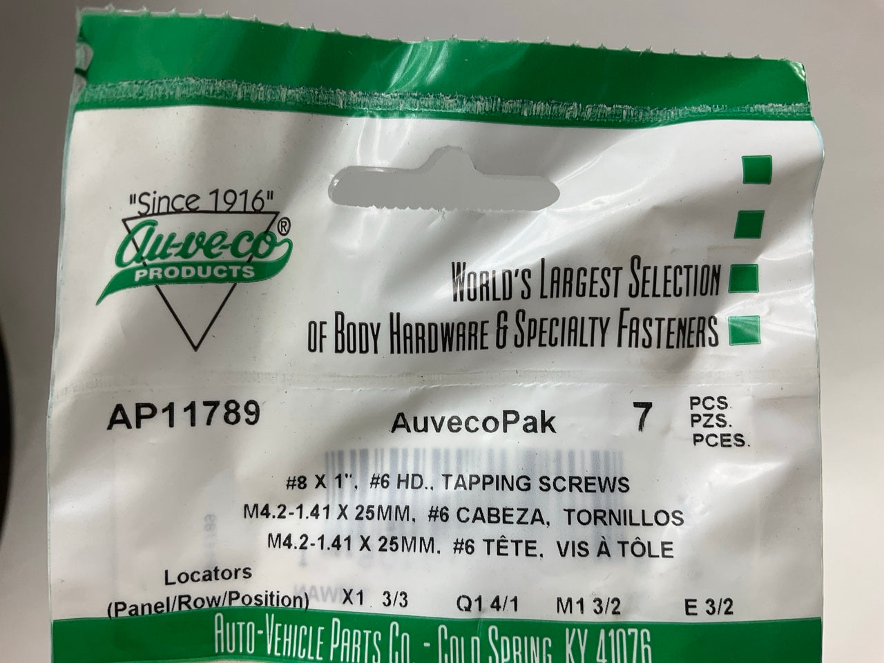 Auveco AP11789 Phillips Oval Head Sems Tapping Screws Phosphate 8 X 1'' Qty 28