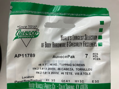 Auveco AP11789 Phillips Oval Head Sems Tapping Screws Phosphate 8 X 1'' Qty 28