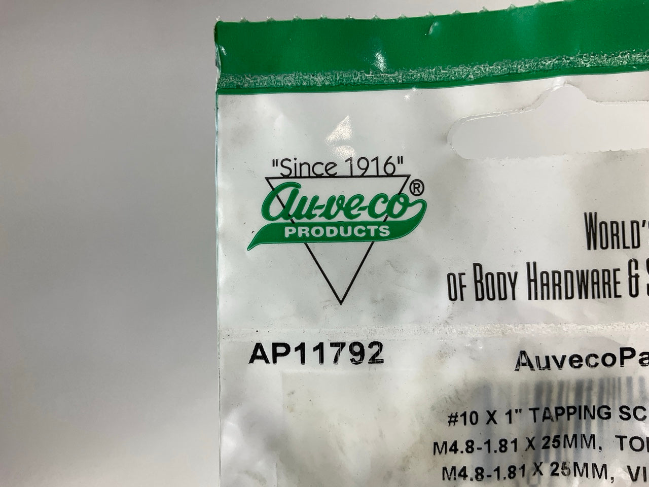 Auveco AP11792 Phillips Oval Head Sems Tapping Screw 10 X 1'' Qty 63