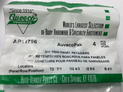 (12) Auveco AP11796 Door Trim Panel Retainer GM 1978- Up