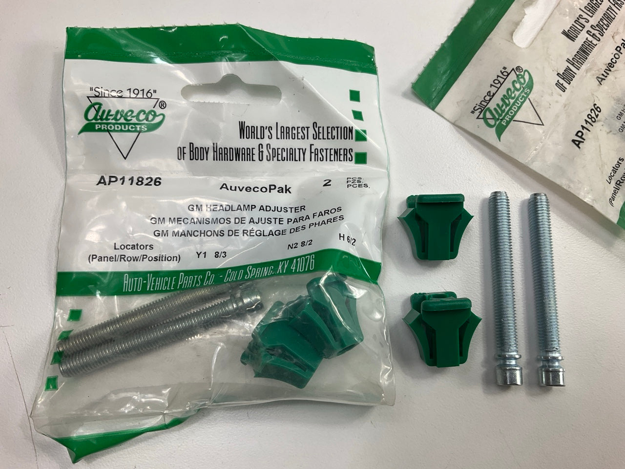 (4) Auveco AP11826 1/4''-28 X 2'' Headlight Adjusting Screw & Nut