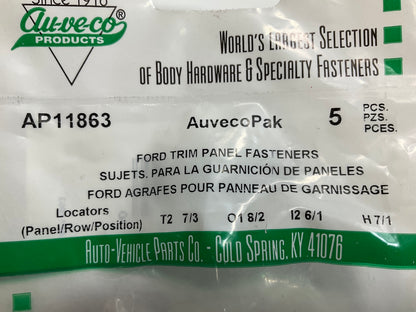 (10) Auveco AP11863 Door Trim Panel Fastener For Ford