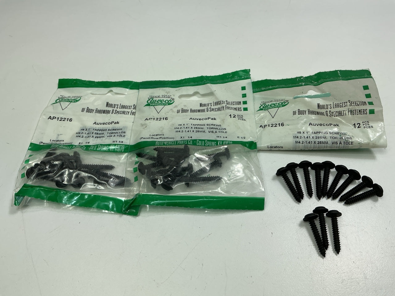 Auveco AP12216 Tapping Screw Phillips Flat Washer Head #8 X 1'' Qty 36
