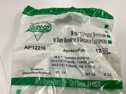 Auveco AP12216-504 Tapping Screw Phillips Flat Washer Head #8 X 1'' Qty 504